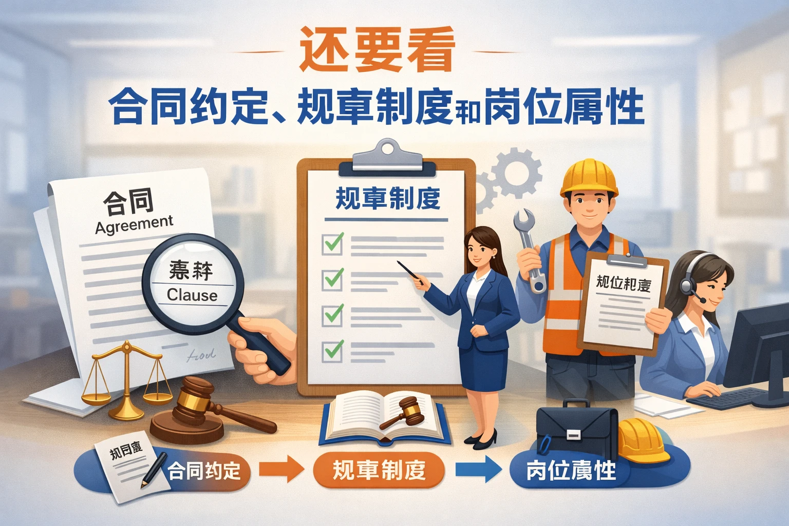 2. 还要看合同约定、规章制度和岗位属性