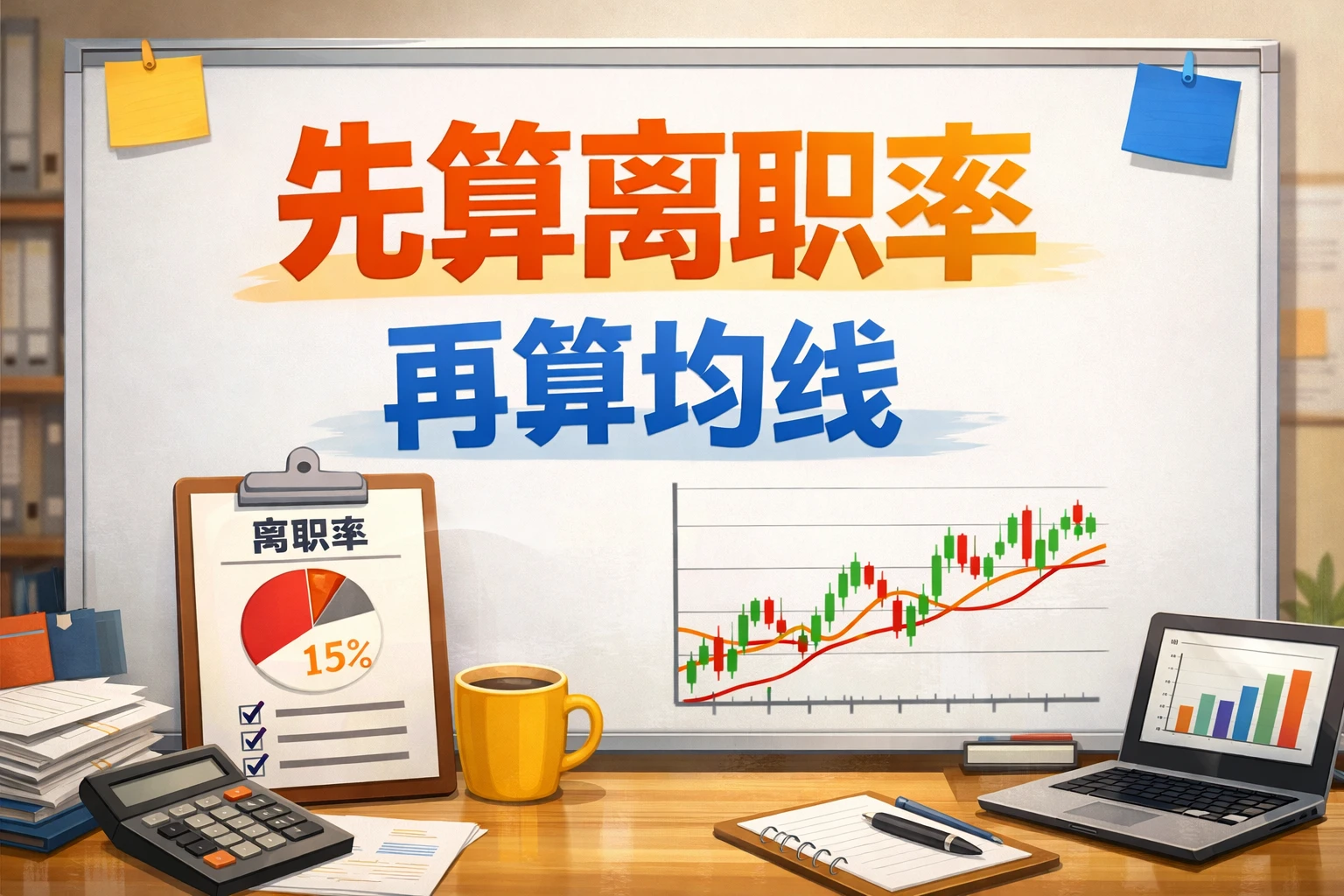 先算离职率，再算均线