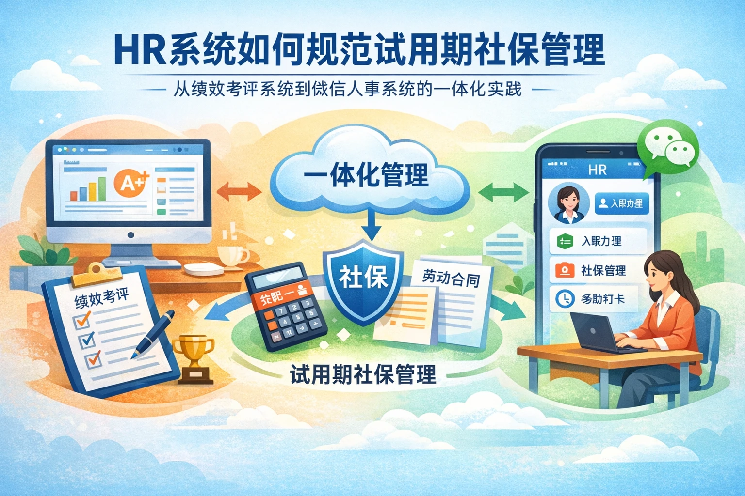 HR系统如何规范试用期社保管理：从绩效考评系统到微信人事系统的一体化实践