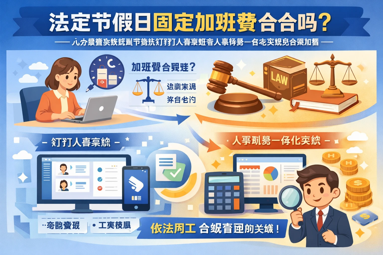 人力资源系统视角下，法定节假日固定加班费合法吗？兼谈钉钉人事系统与人事财务一体化系统的合规价值