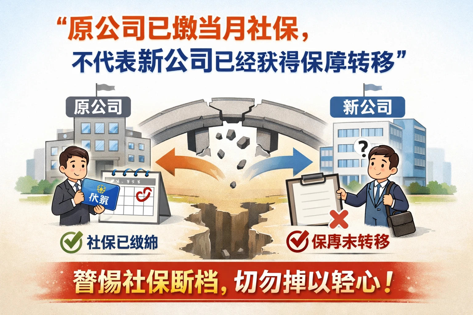 原公司已缴当月社保,不代表新公司已经获得保障转移