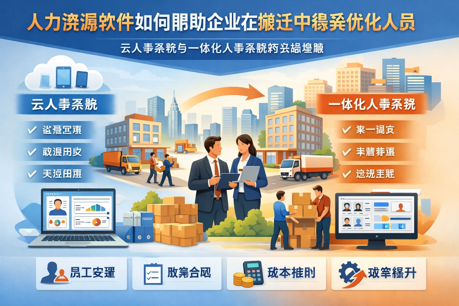 人力资源软件如何帮助企业在搬迁中稳妥优化人员：云人事系统与一体化人事系统的实战思路