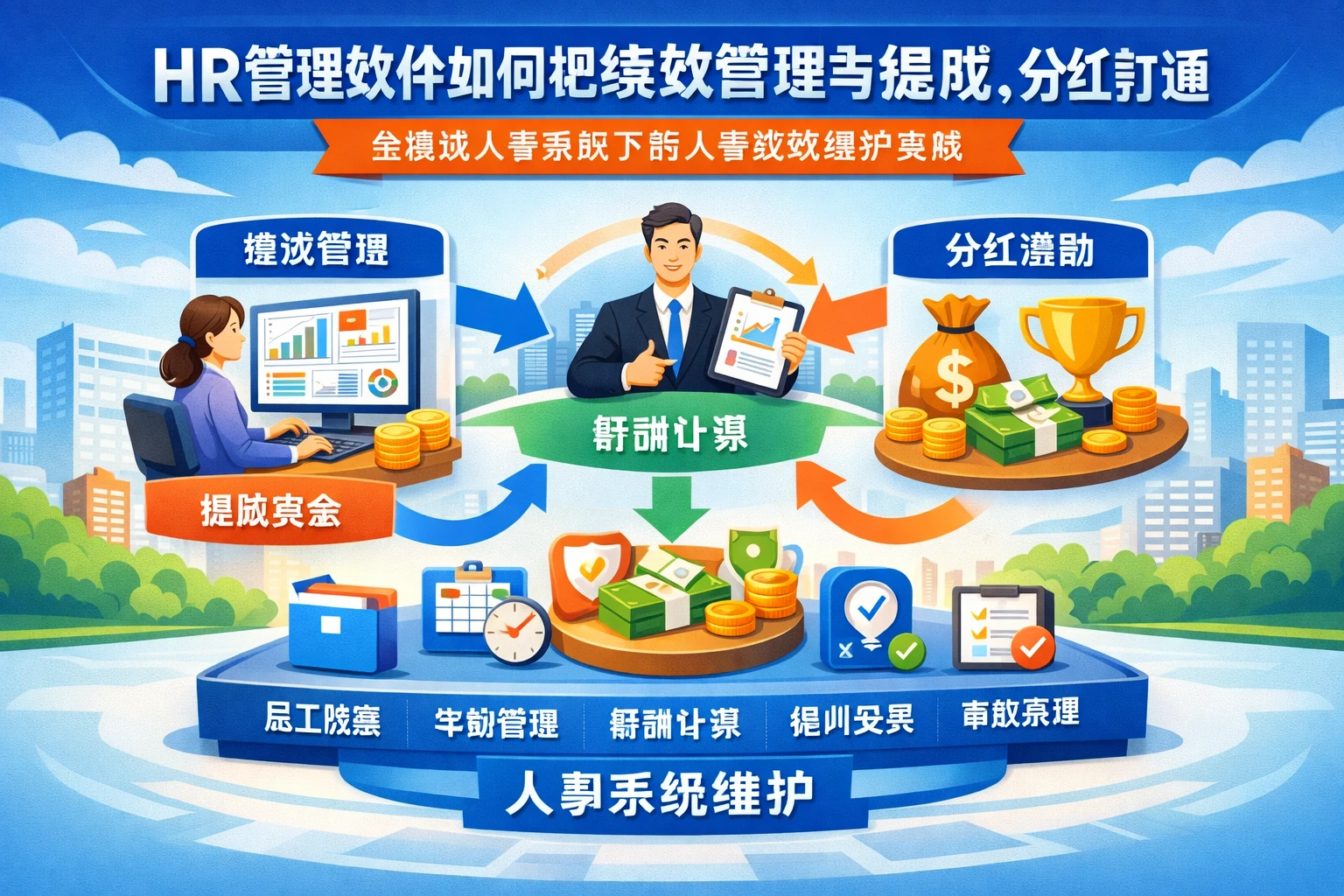 HR管理软件如何把绩效管理与提成、分红打通:全模块人事系统下的人事系统维护实践