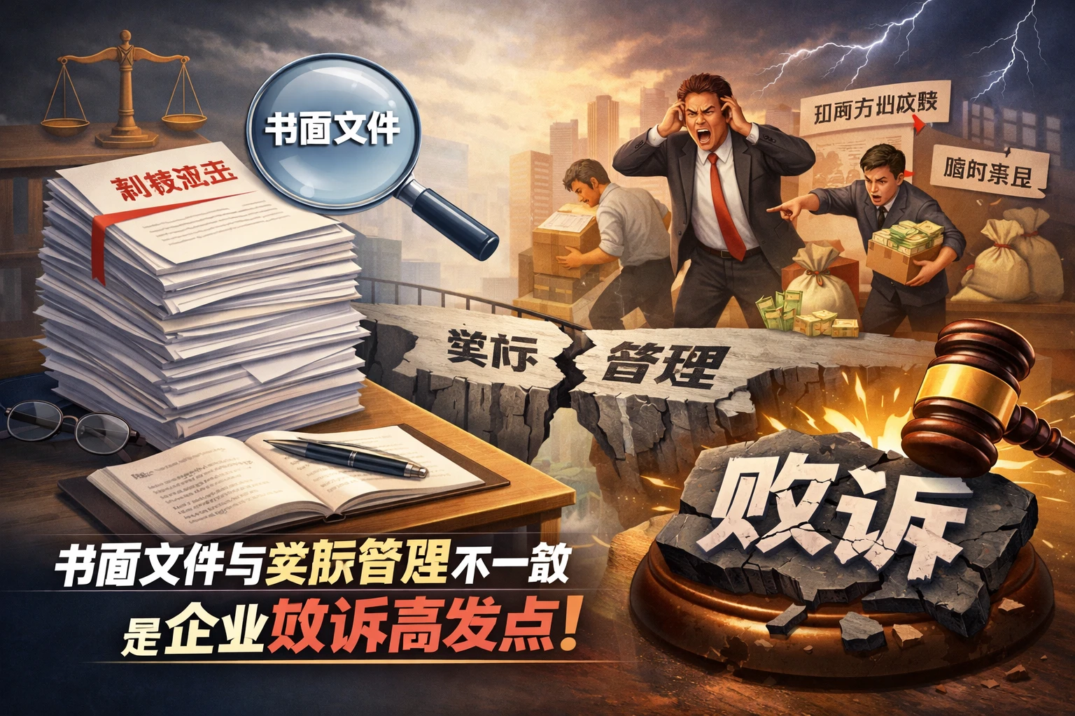 书面文件与实际管理不一致,是企业败诉高发点