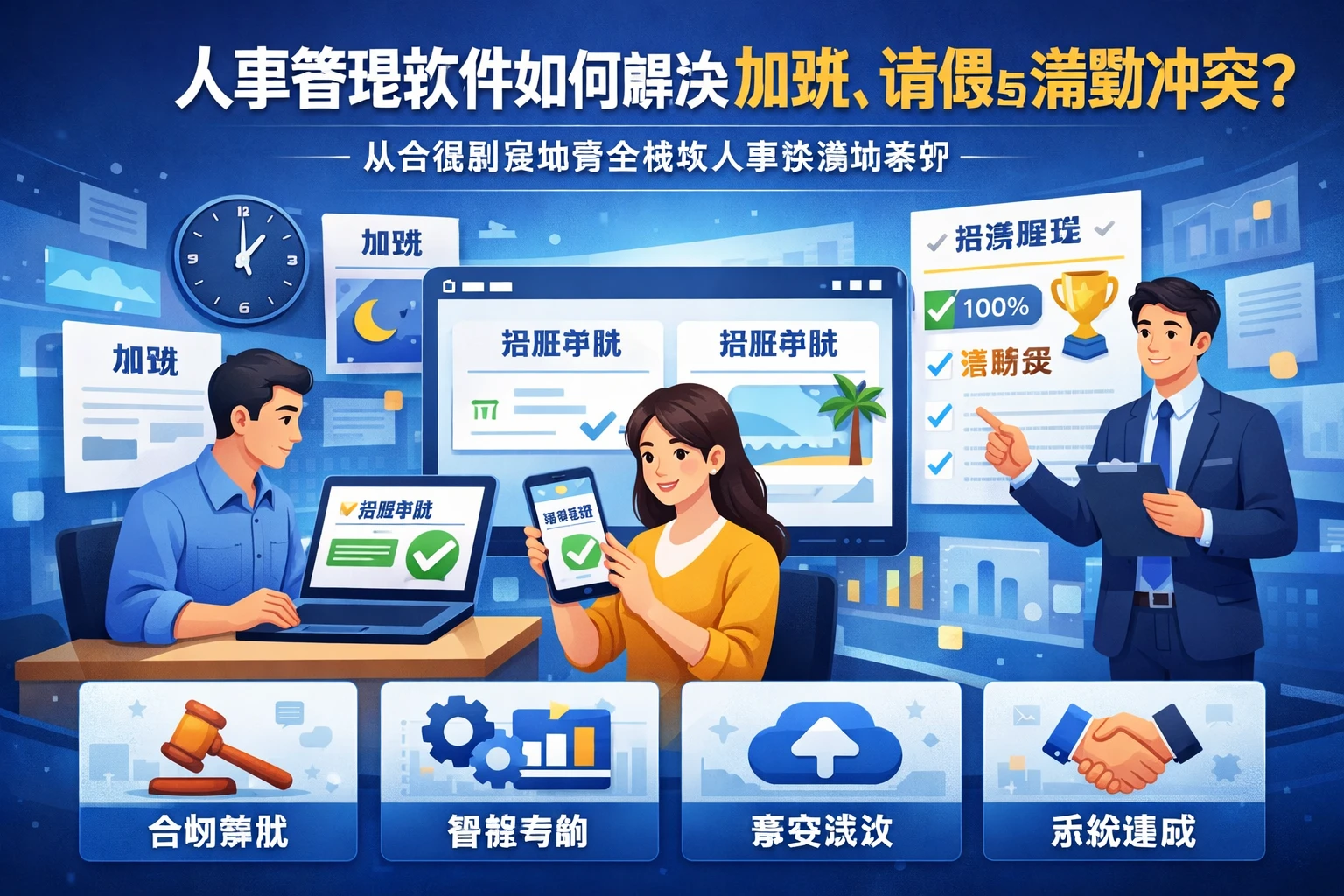 人事管理软件如何解决加班、请假与满勤冲突？从合规到落地看全模块人事系统哪家好