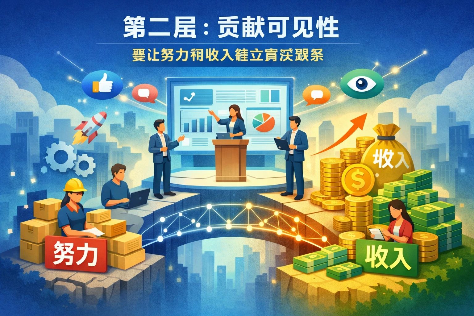 第二层：贡献可见性，要让努力和收入建立真实联系