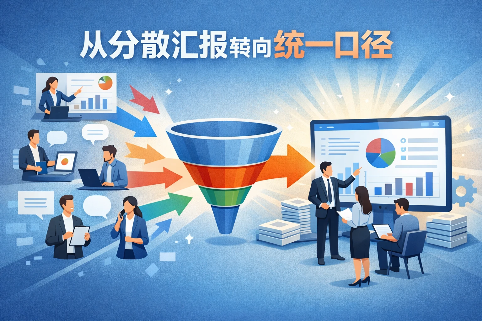 从分散汇报转向统一口径