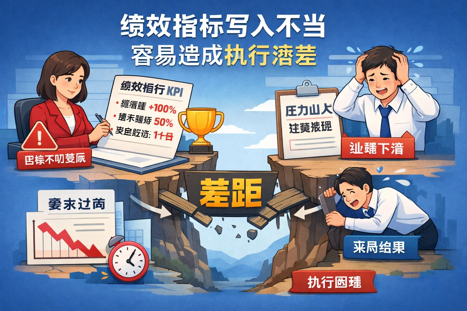 绩效指标写入不当，容易造成执行落差