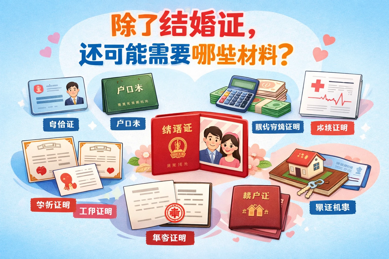除了结婚证，还可能需要哪些材料