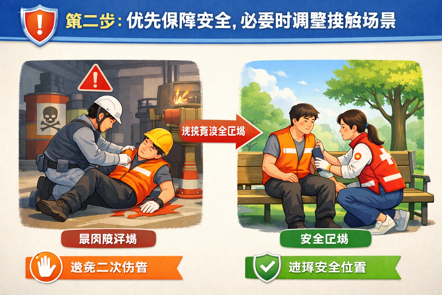 第二步：优先保障安全，必要时调整接触场景