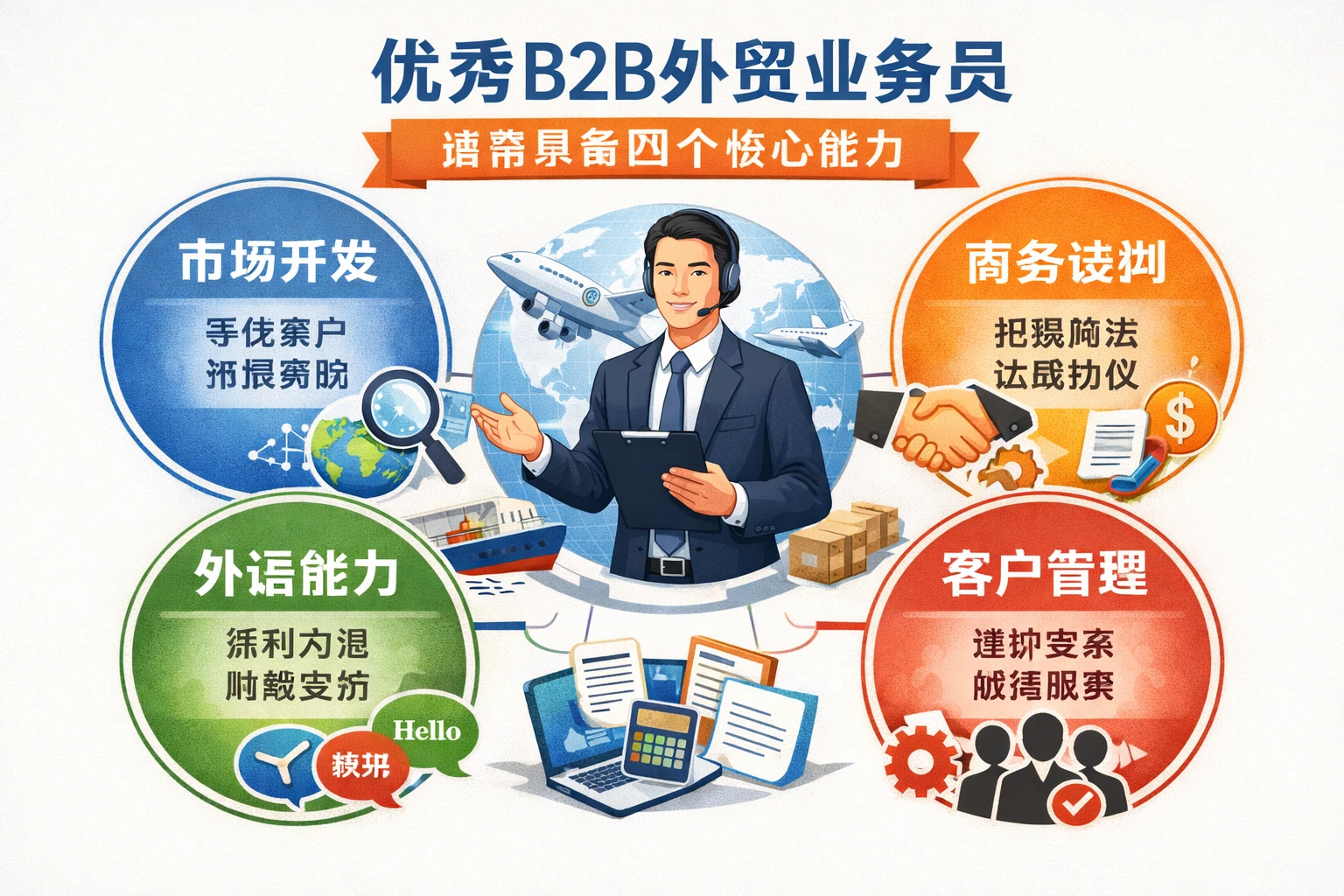 优秀B2B外贸业务员,通常具备四个核心能力