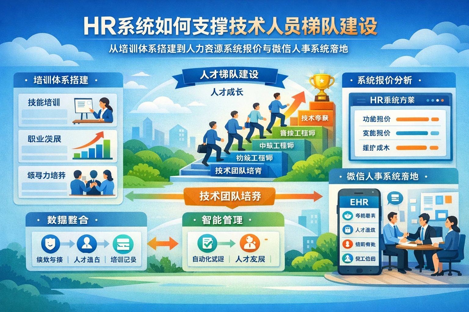 HR系统如何支撑技术人员梯队建设：从培训体系搭建到人力资源系统报价与微信人事系统落地