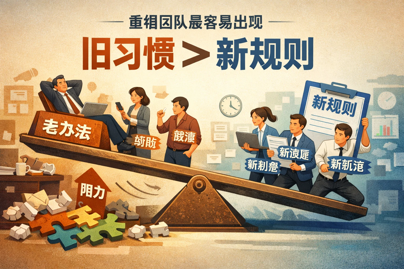 重组团队最容易出现“旧习惯大于新规则”