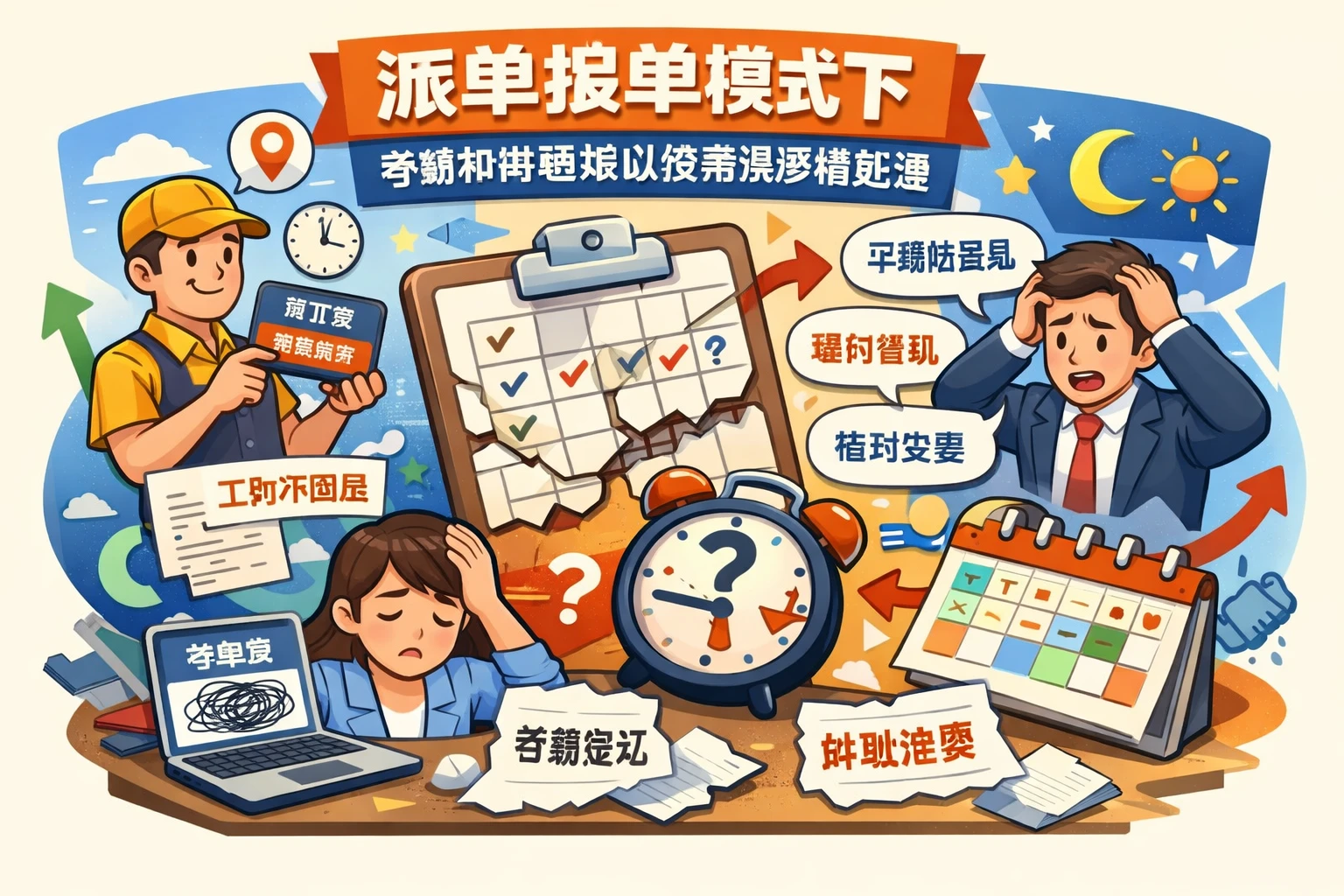 派单接单模式下,考勤和排班难以按常规逻辑处理