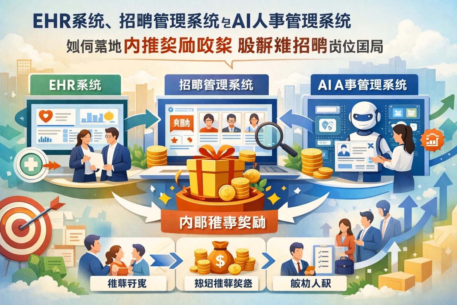 ehr系统、招聘管理系统与AI人事管理系统如何落地内推奖励政策，破解难招聘岗位困局