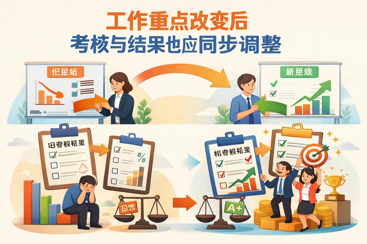 工作重点改变后，考核与结果也应同步调整