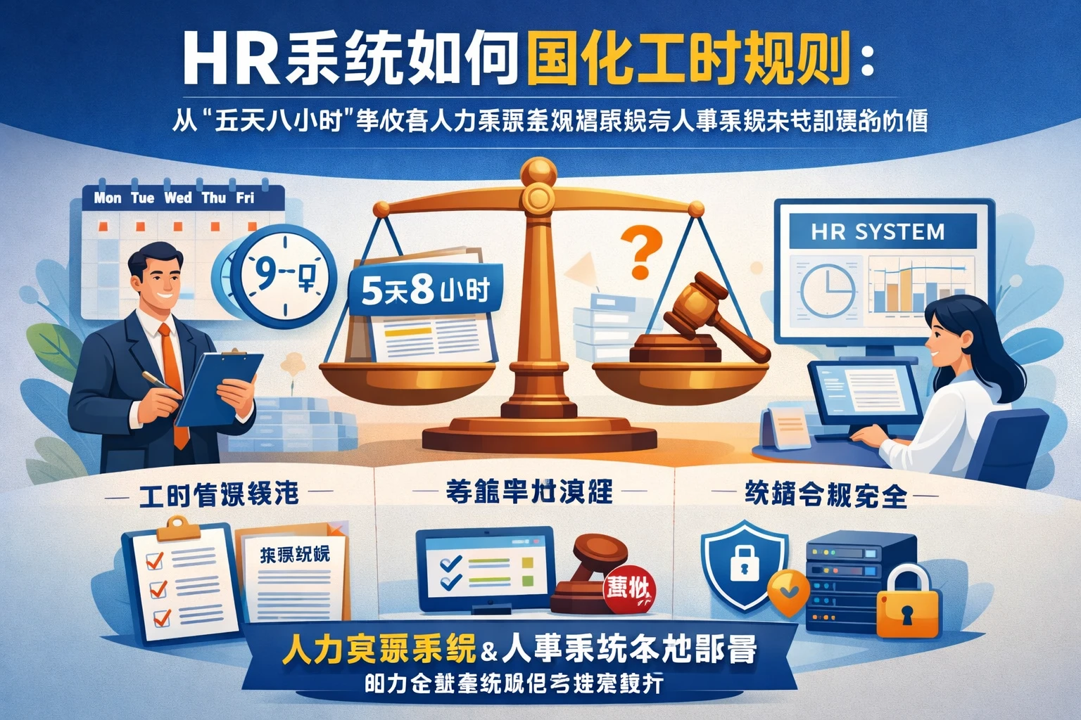 HR系统如何固化工时规则:从“五天八小时”争议看人力资源全流程系统与人事系统本地部署的价值