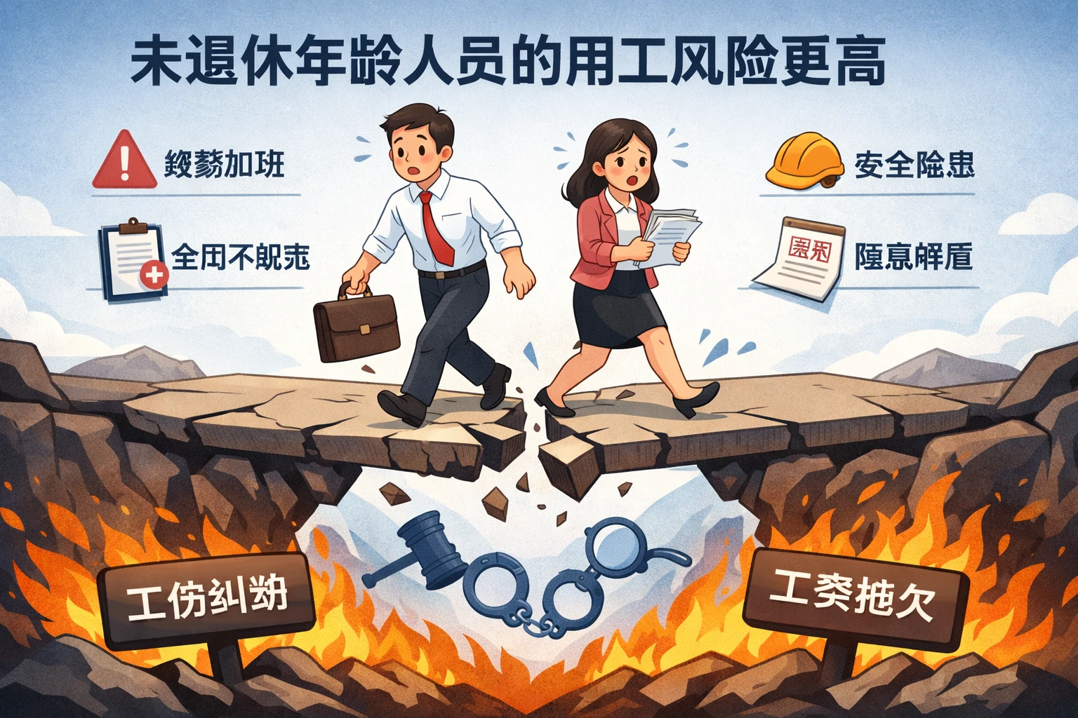 未退休年龄人员的用工风险更高