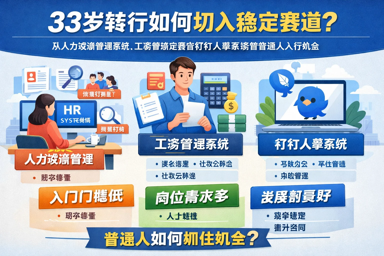 33岁转行如何切入稳定赛道？从人力资源管理系统、工资管理系统到钉钉人事系统看普通人入行机会