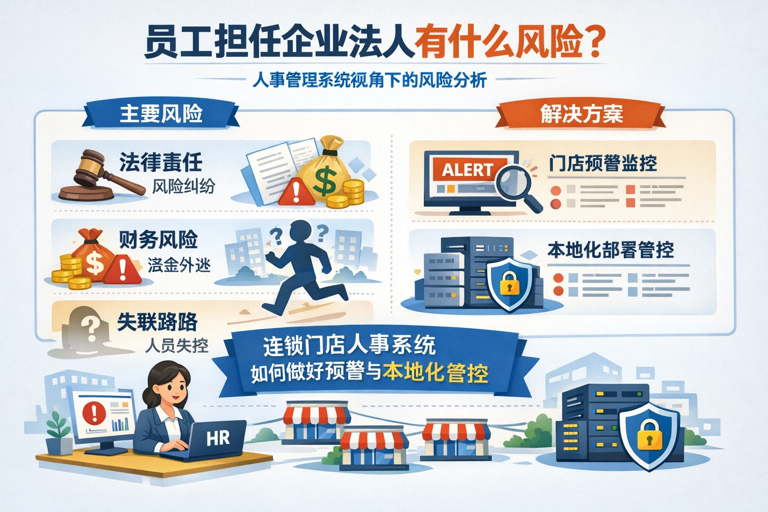 人事管理系统视角下，员工担任企业法人有什么风险？连锁门店人事系统如何做好预警与人事系统本地部署管控
