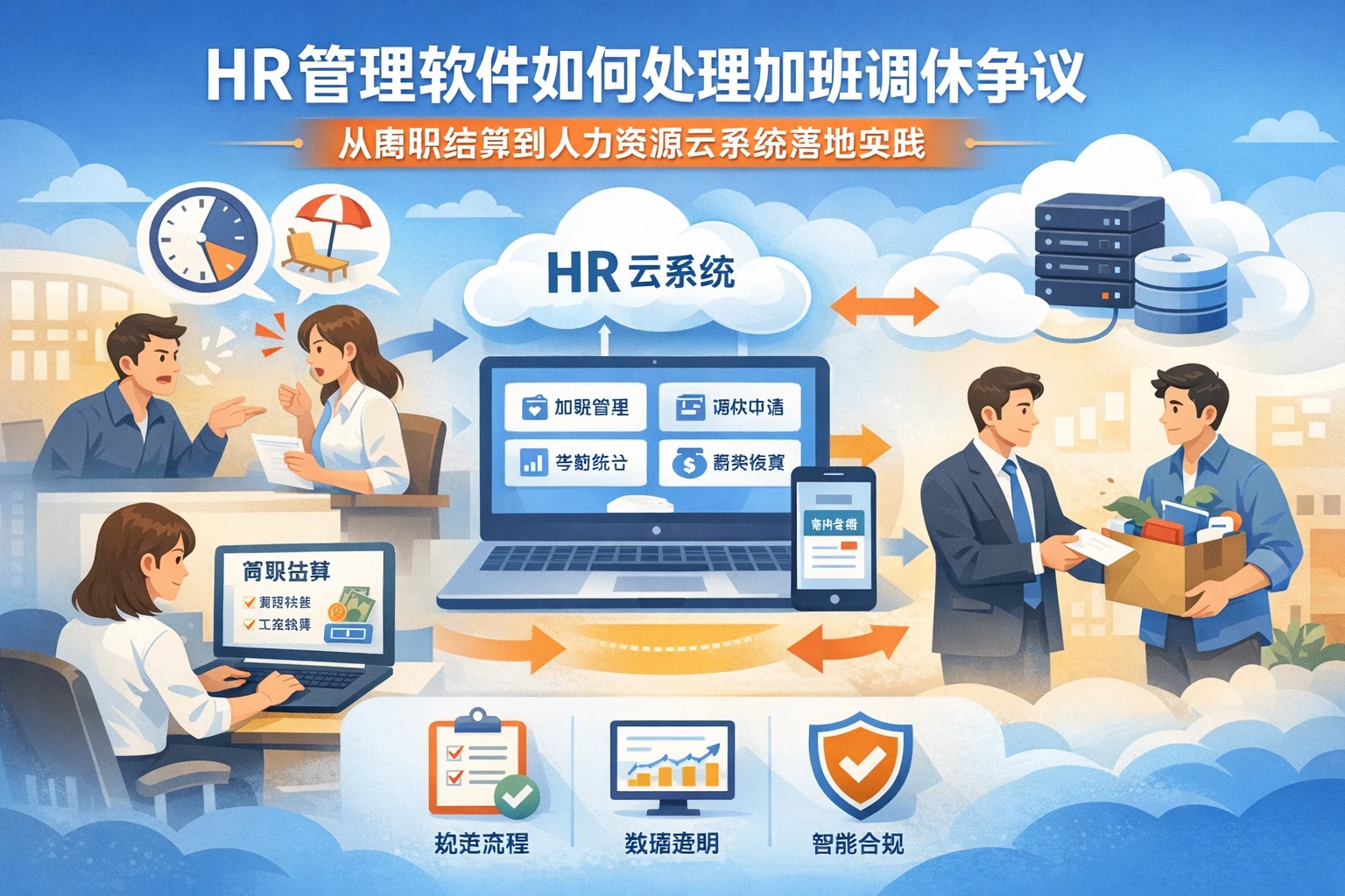 HR管理软件如何处理加班调休争议：从离职结算到人力资源云系统落地实践