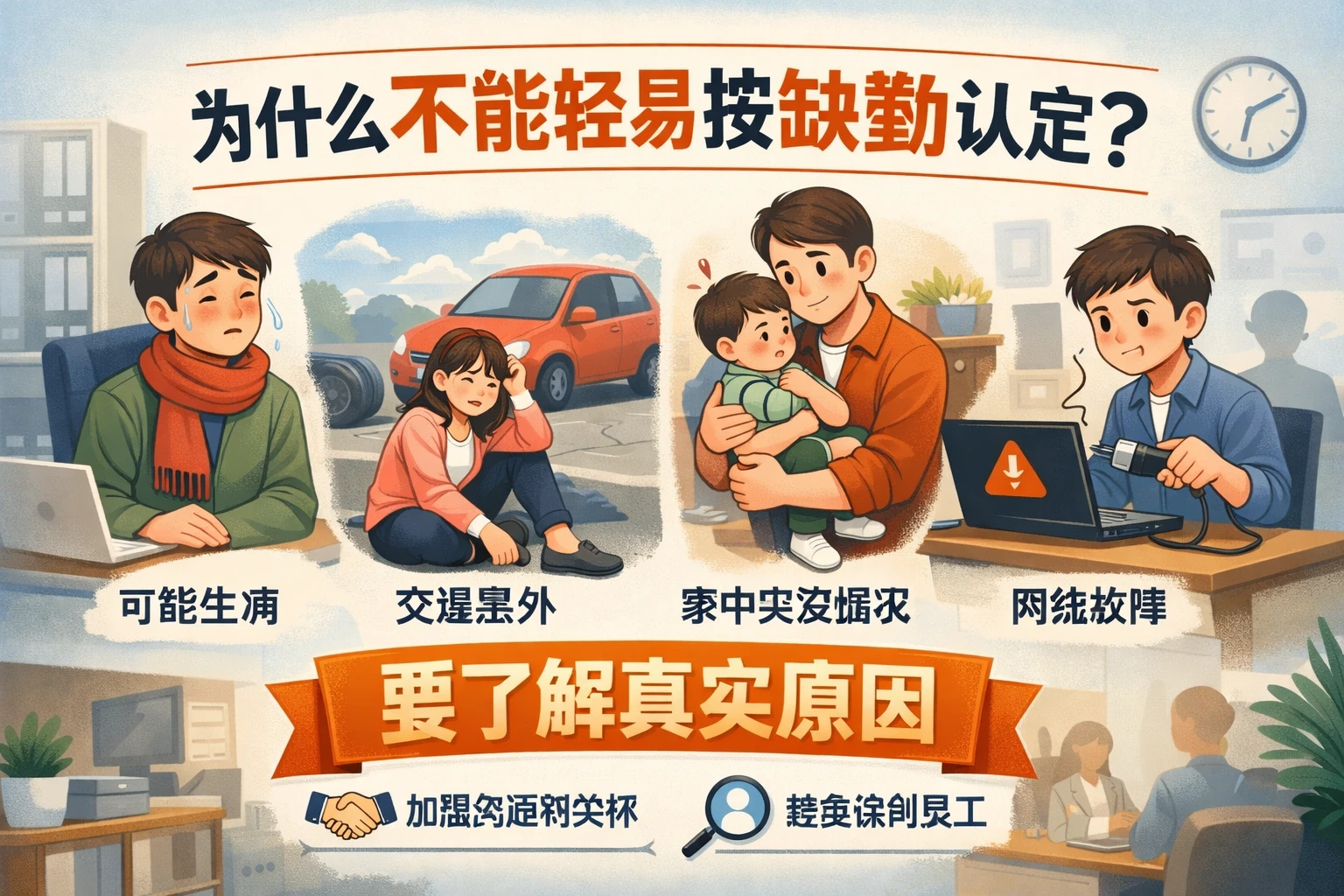 为什么不能轻易按缺勤认定