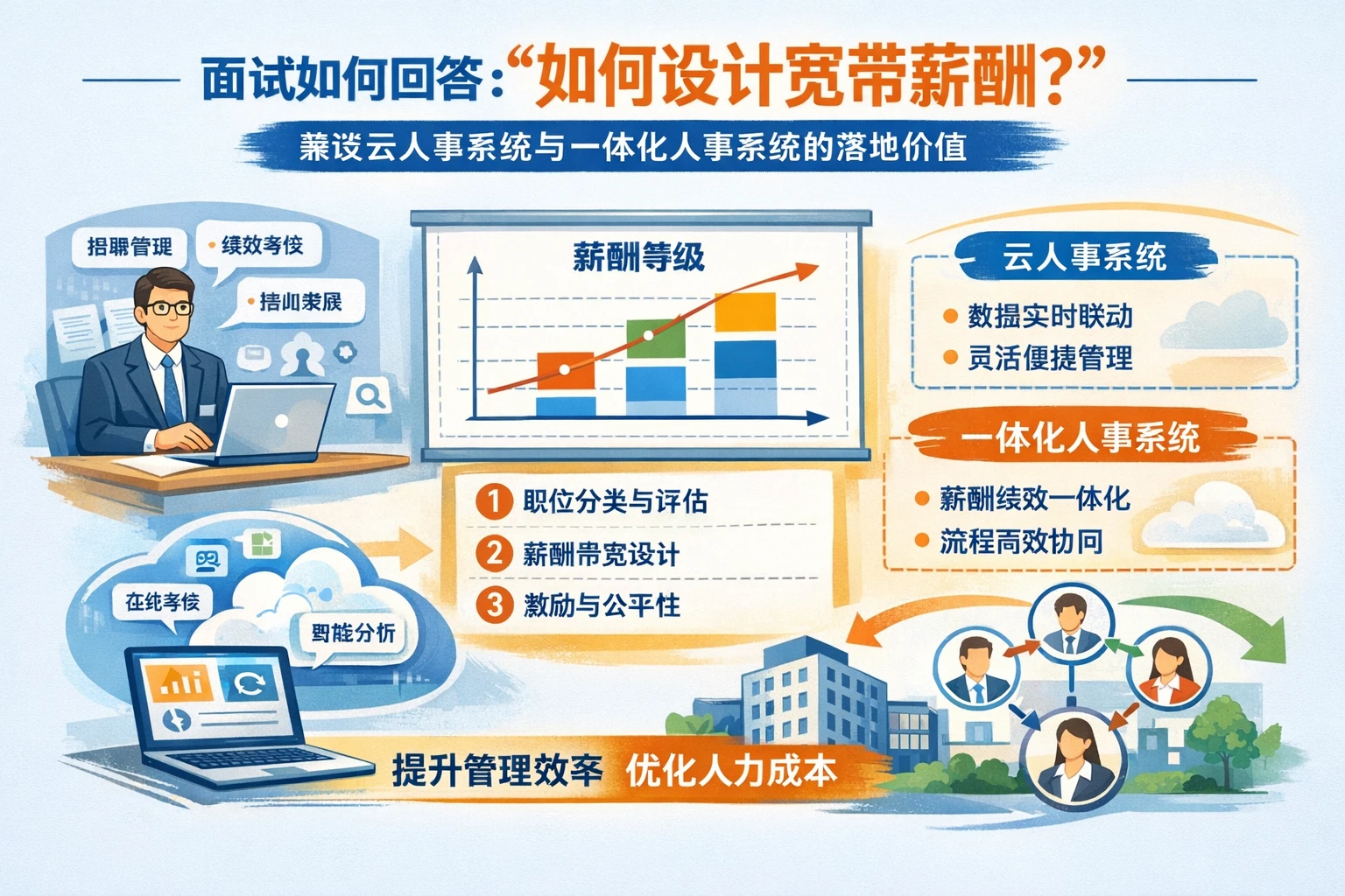 人力资源系统视角下,面试如何回答“如何设计宽带薪酬”——兼谈云人事系统与一体化人事系统的落地价值