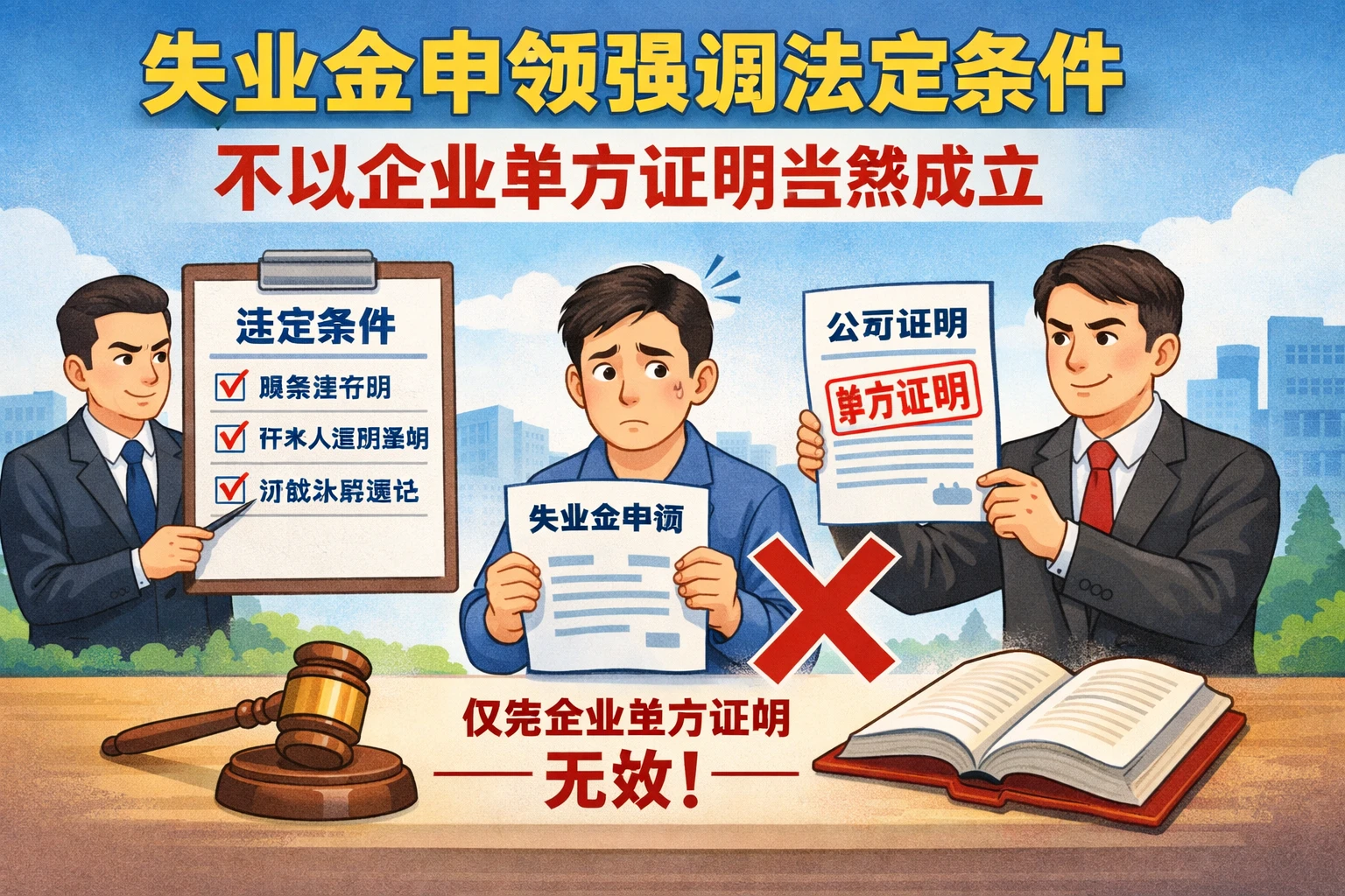 失业金申领强调法定条件，不以企业单方证明当然成立