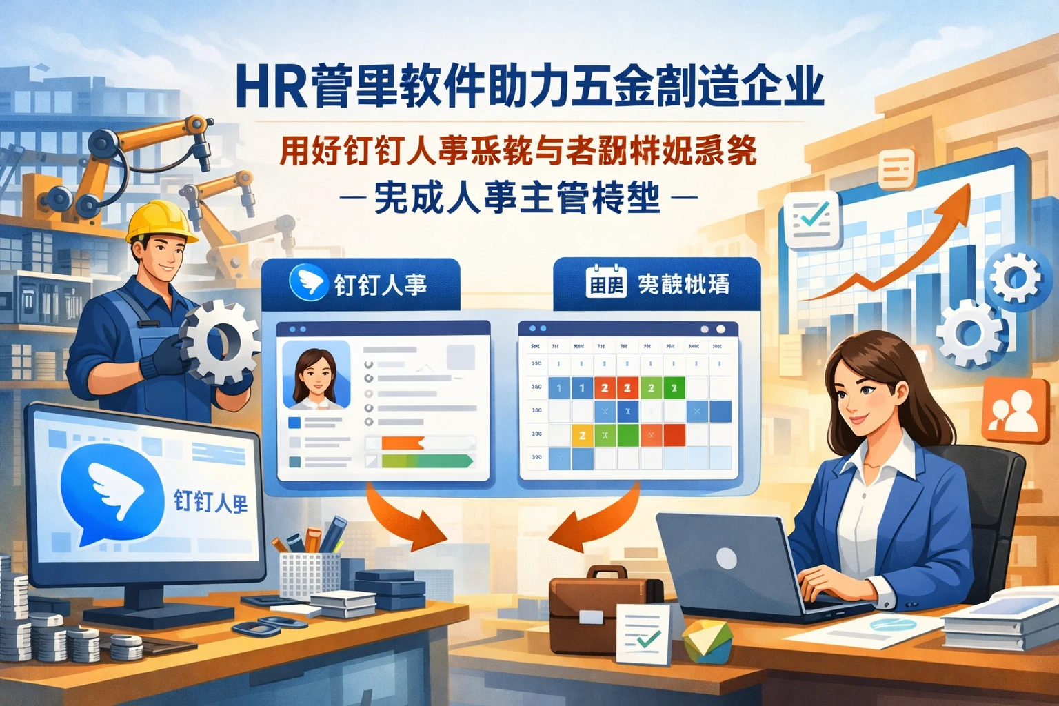 HR管理软件如何帮助五金制造企业用好钉钉人事系统与考勤排班系统，完成人事主管转型