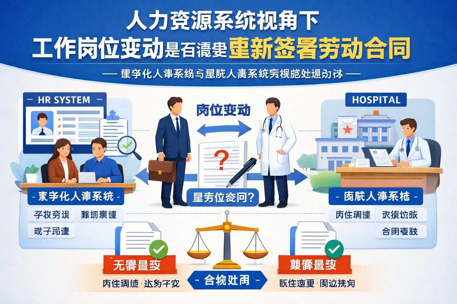 人力资源系统视角下，工作岗位变动是否需要重新签署劳动合同——数字化人事系统与医院人事系统的规范处理办法