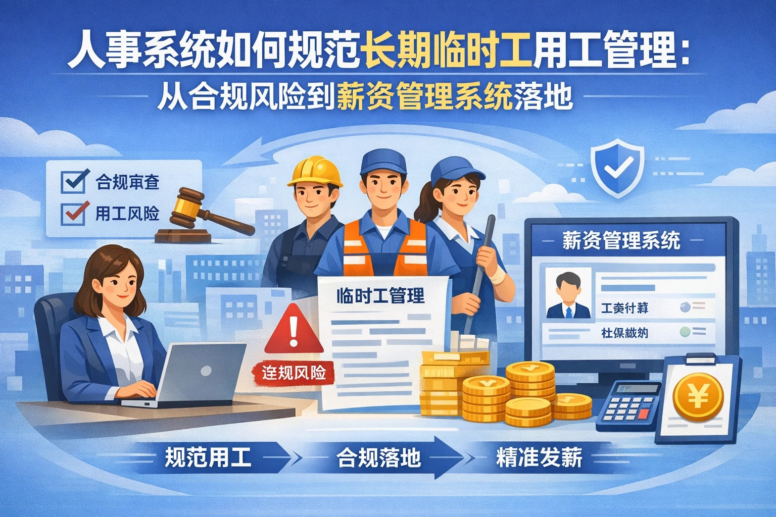 人事系统如何规范长期临时工用工管理：从合规风险到薪资管理系统落地