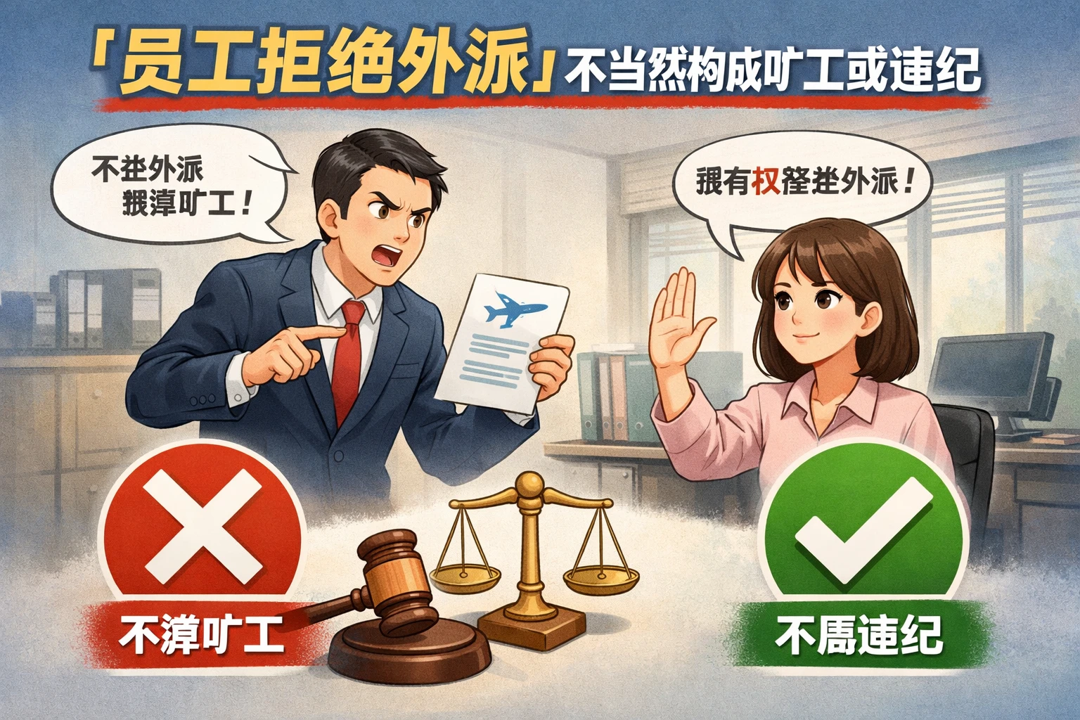 员工拒绝外派，不当然构成旷工或违纪