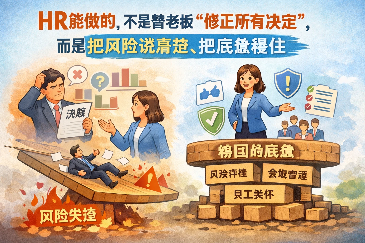 HR能做的，不是替老板“修正所有决定”，而是把风险说清楚、把底盘稳住
