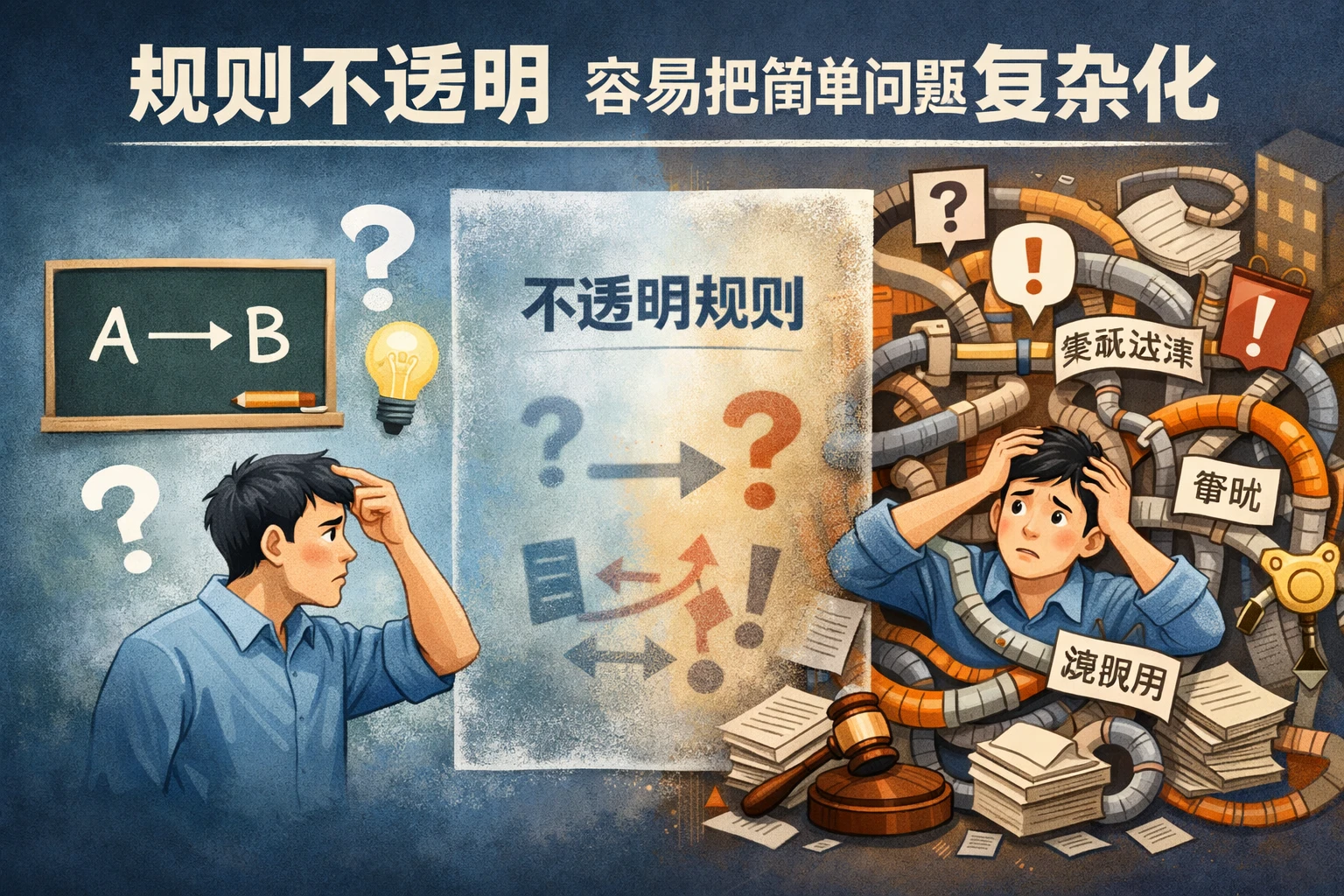 规则不透明，容易把简单问题复杂化