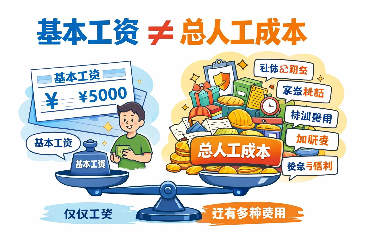 基本工资不等于总人工成本