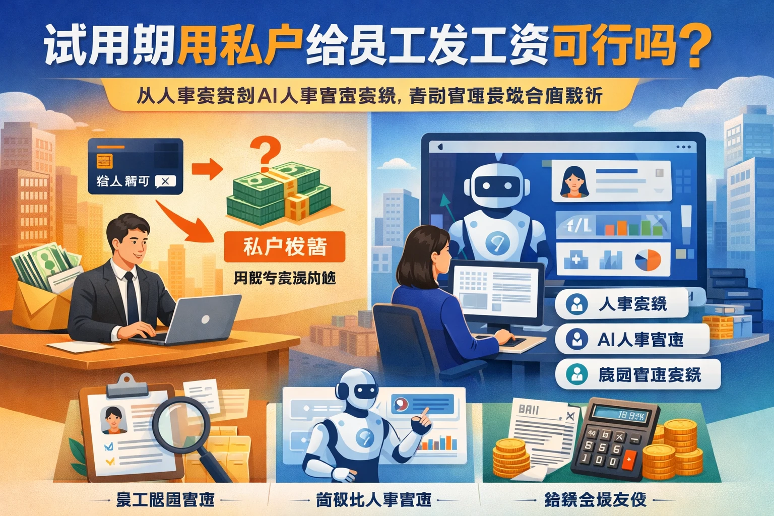 试用期用私户给员工发工资可行吗？从人事系统到AI人事管理系统、薪酬管理系统全面解析