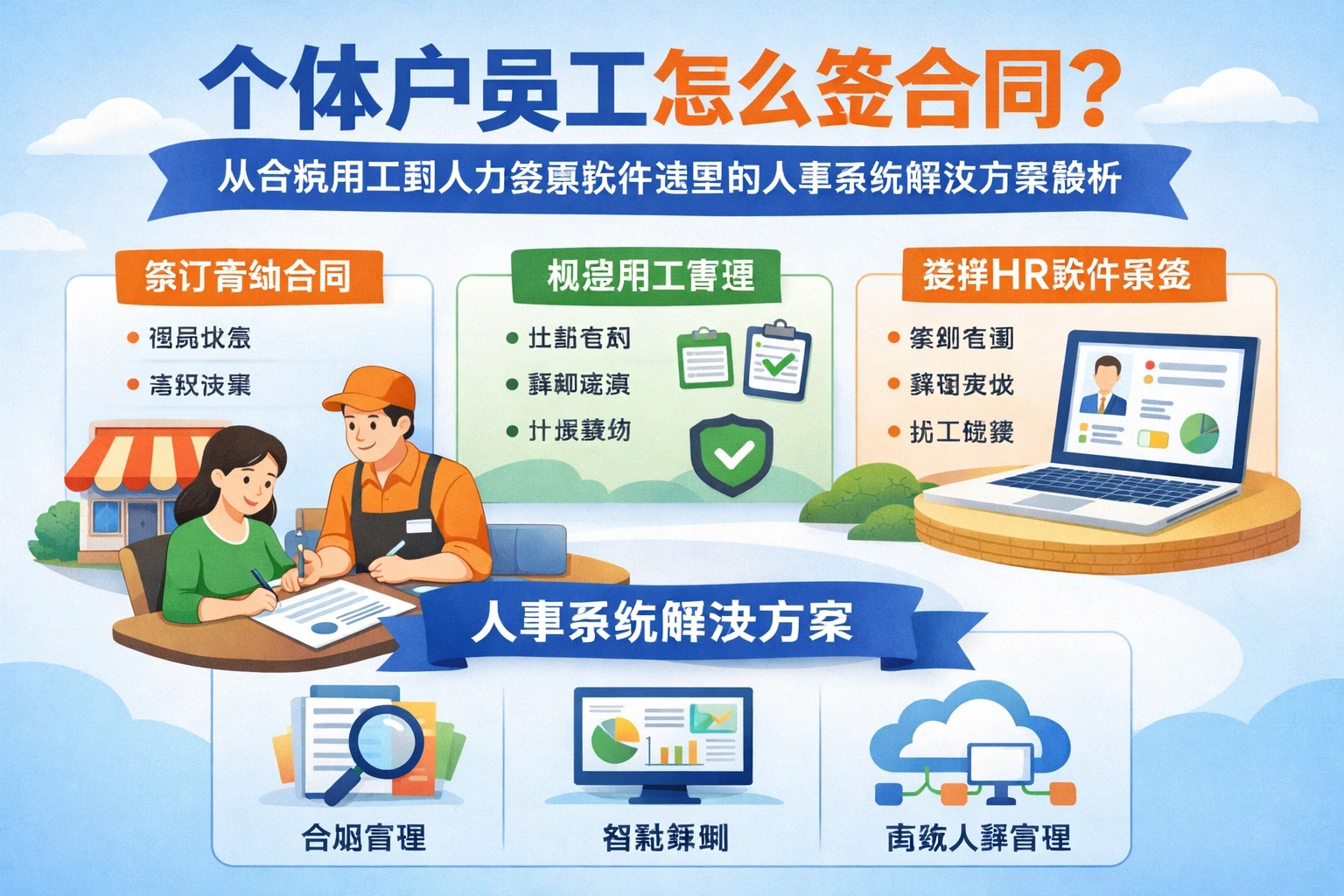 个体户员工怎么签合同？从合规用工到人力资源软件选型的人事系统解决方案解析