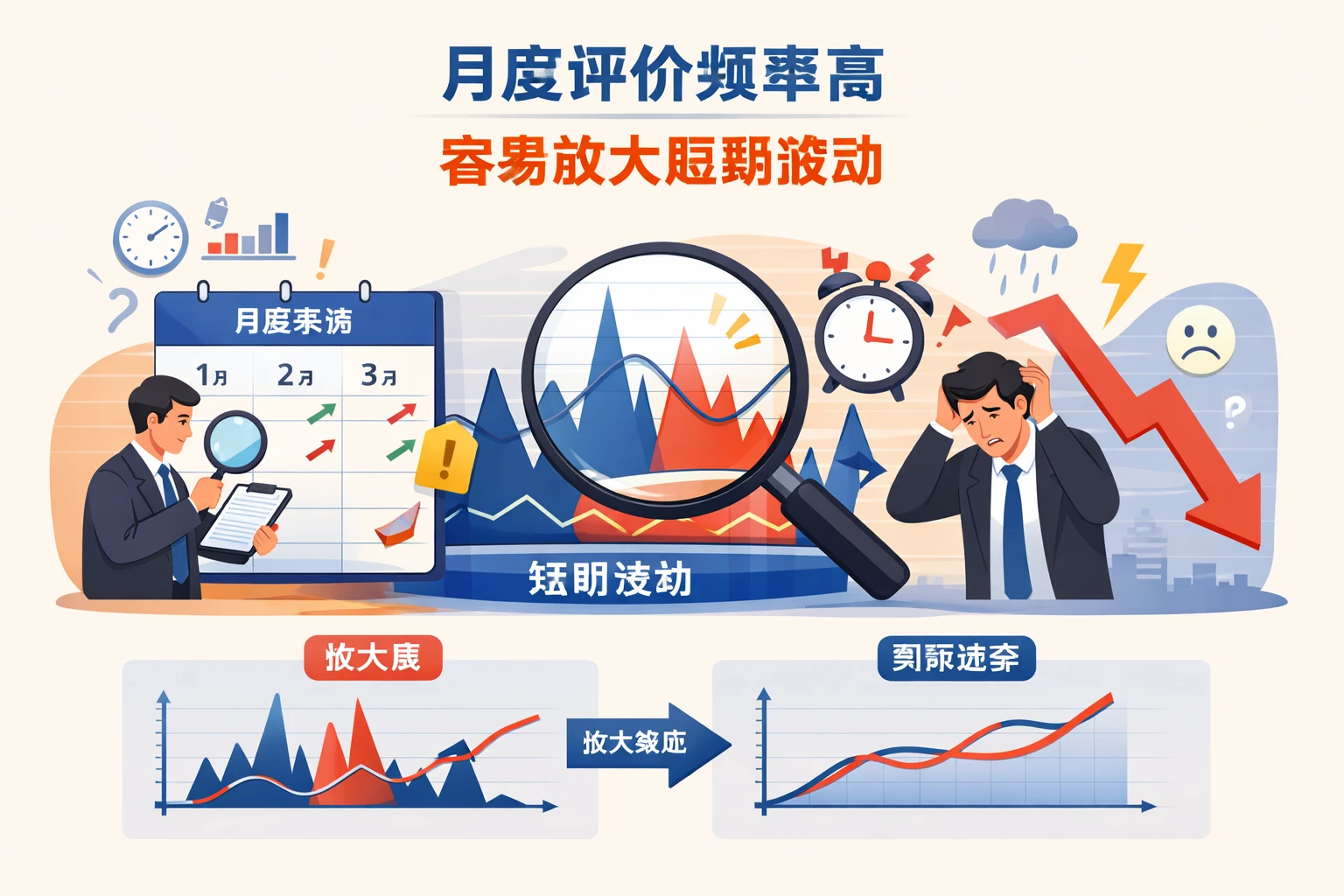 月度评价频率高,容易放大短期波动