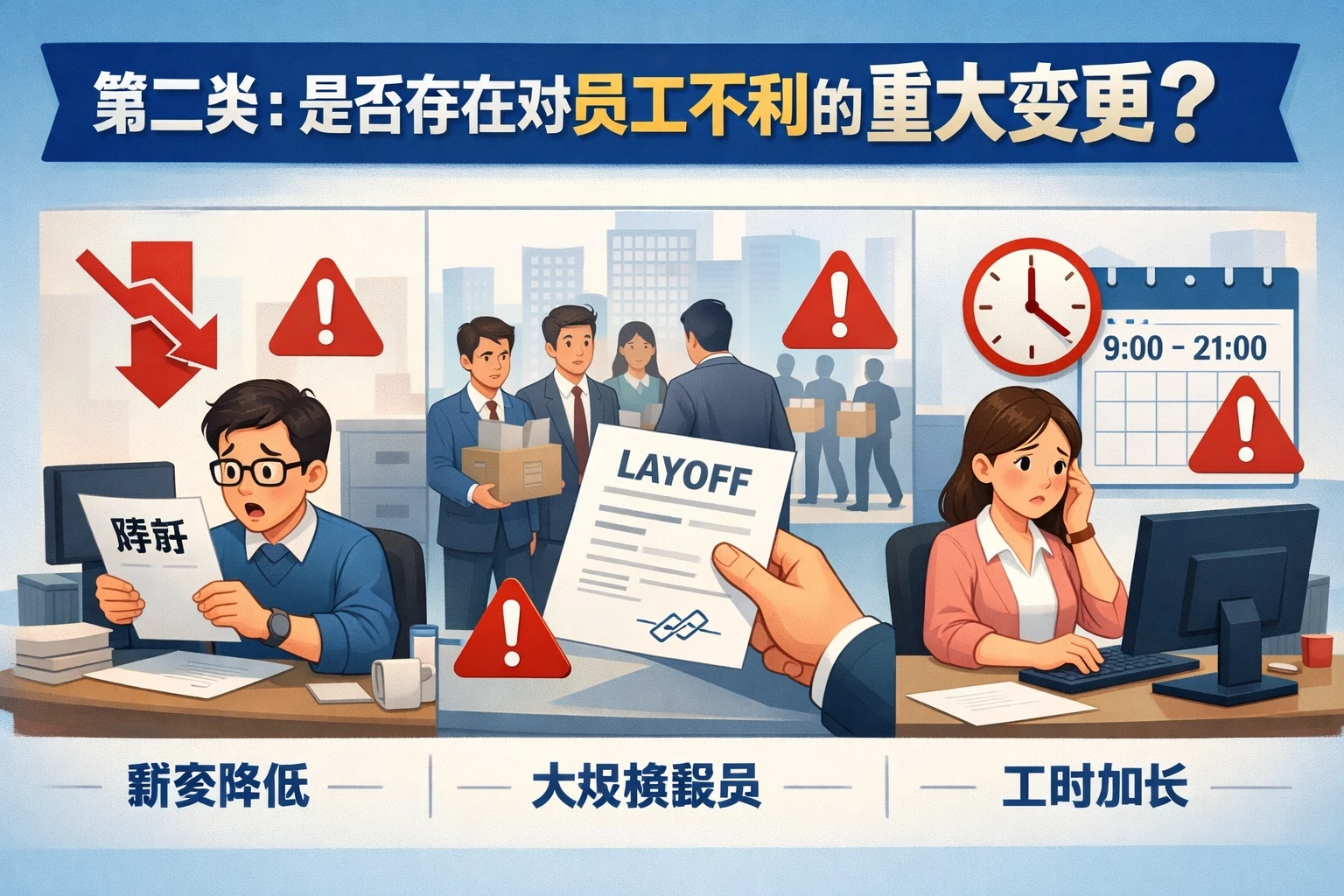 第二类:是否存在对员工不利的重大变更