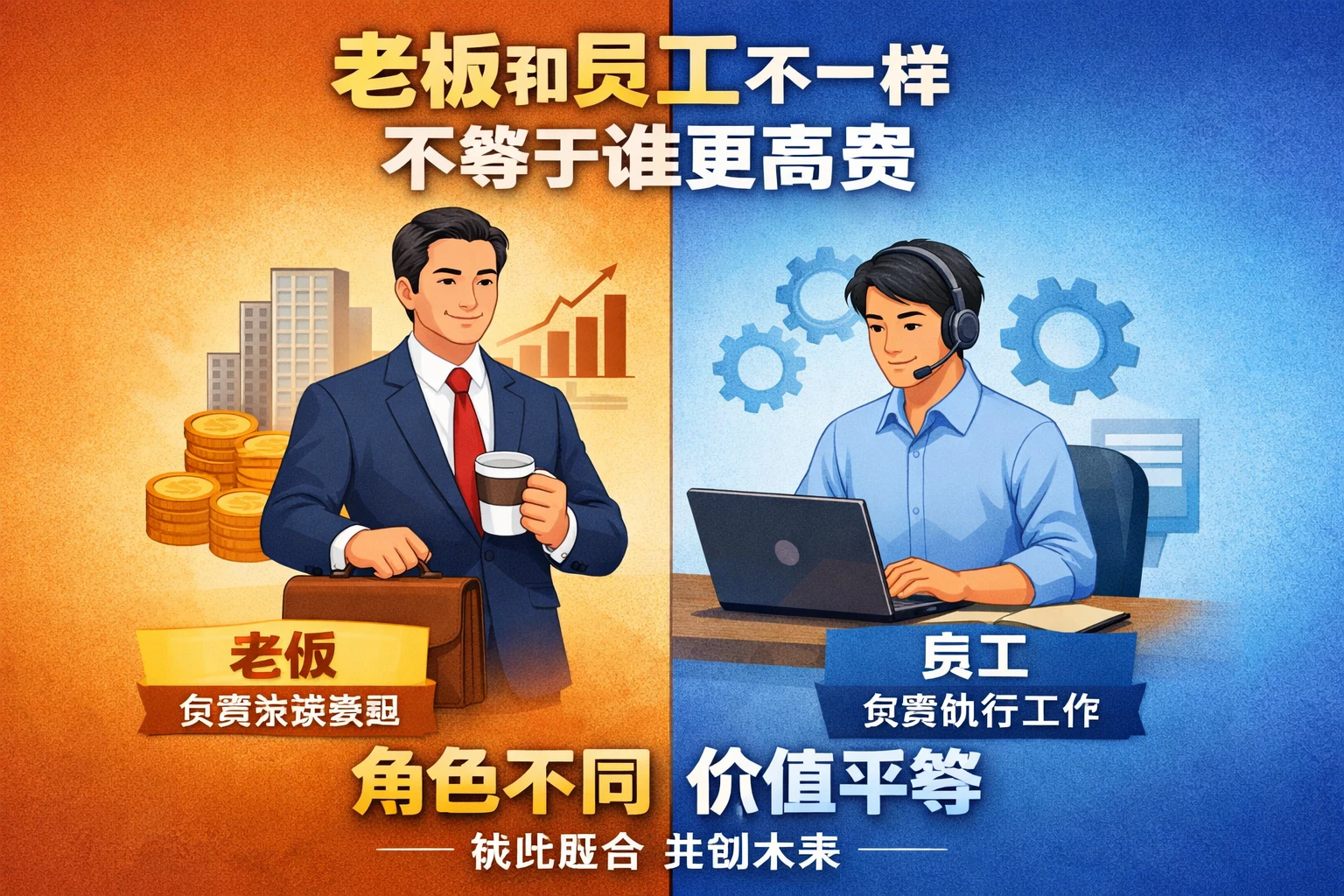 老板和员工不一样,不等于谁更高贵
