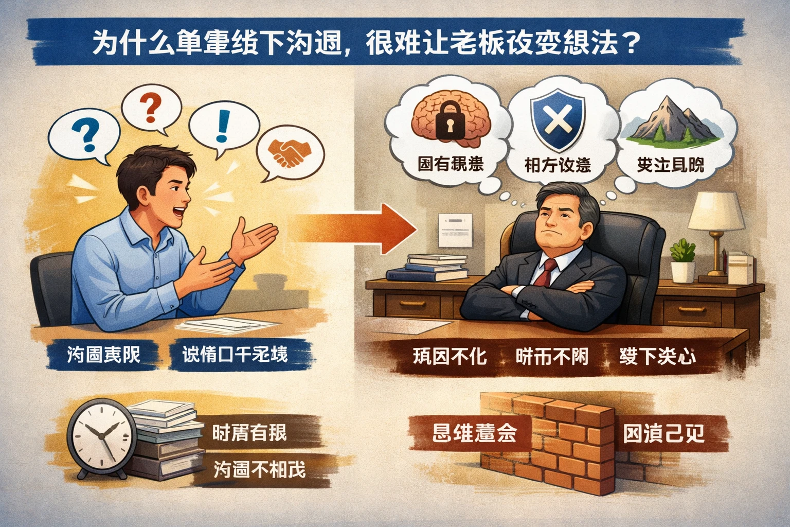 为什么单靠线下沟通，很难让老板改变想法