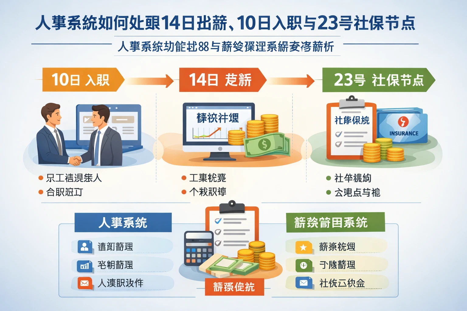 人事系统如何处理14日出薪、10日入职与23号社保节点：人事系统功能比较与薪资管理系统实务解析