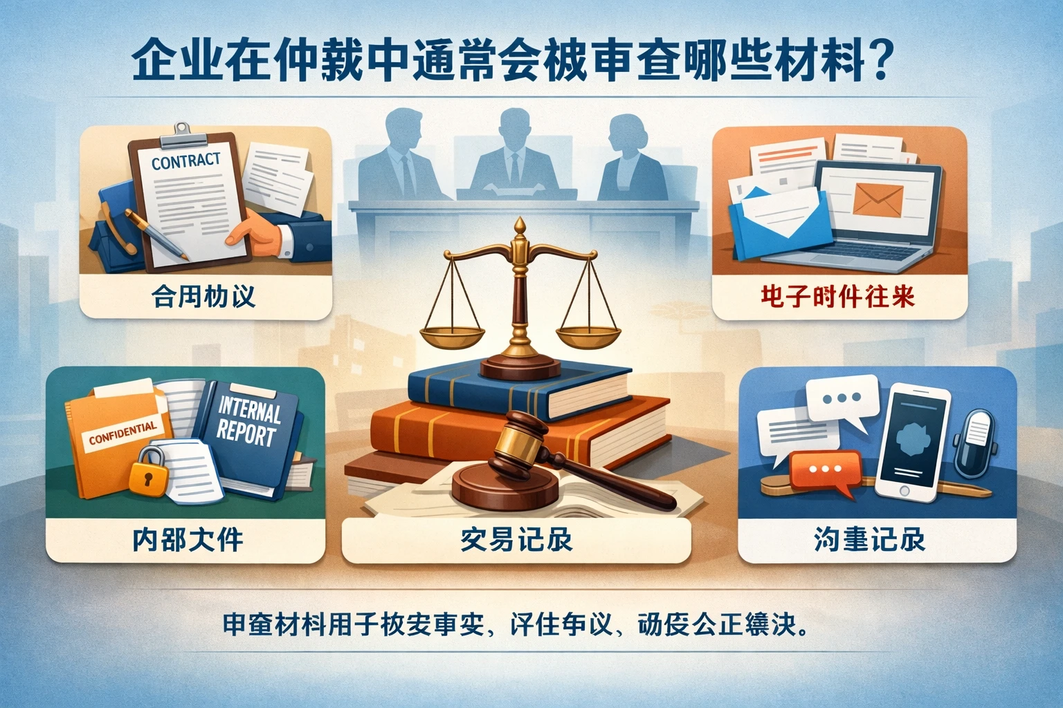 企业在仲裁中通常会被审查哪些材料