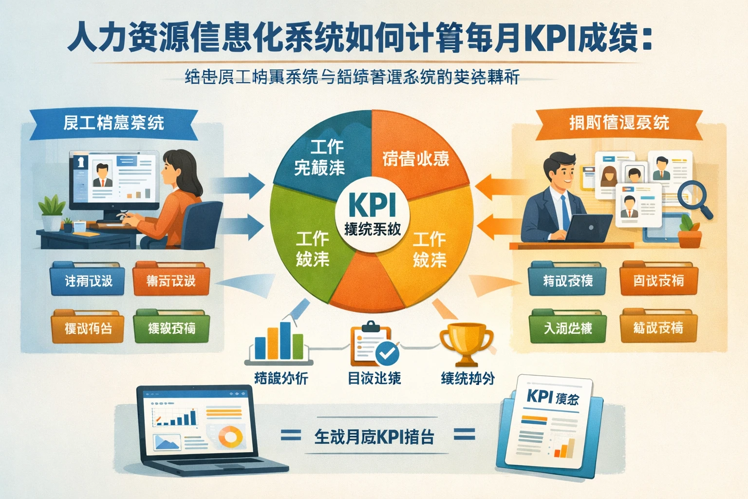 人力资源信息化系统如何计算每月KPI成绩：结合员工档案系统与招聘管理系统的实务解析