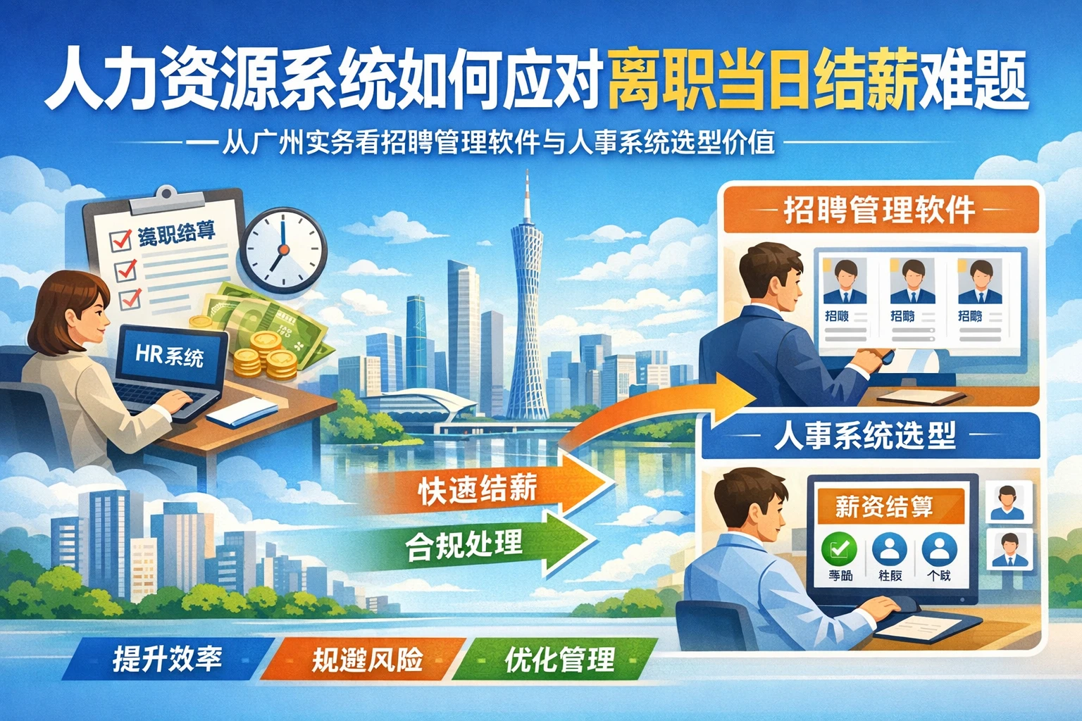 人力资源系统如何应对离职当日结薪难题：从广州实务看招聘管理软件与人事系统选型价值