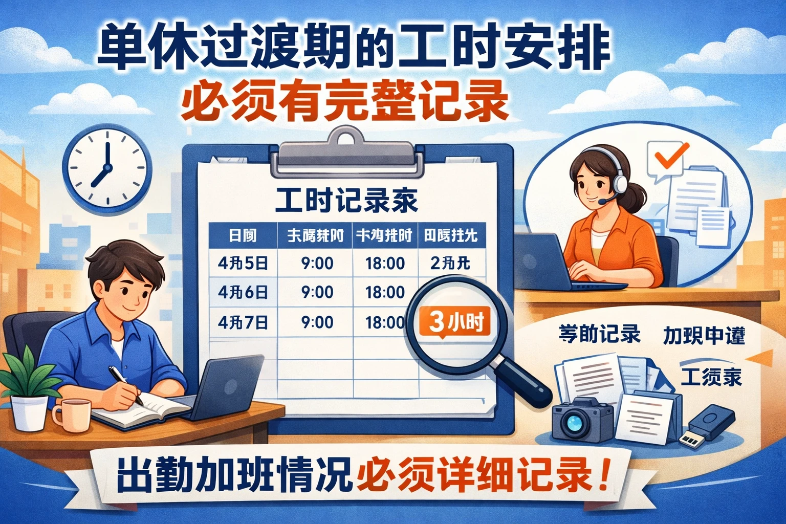 单休过渡期的工时安排必须有完整记录