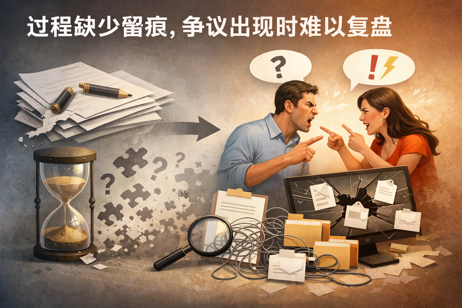 过程缺少留痕，争议出现时难以复盘