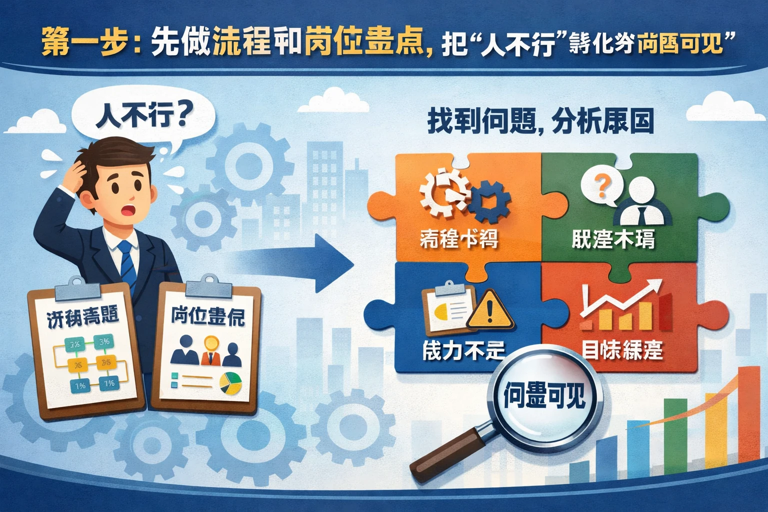 第一步：先做流程和岗位盘点，把“人不行”转化为“问题可见”