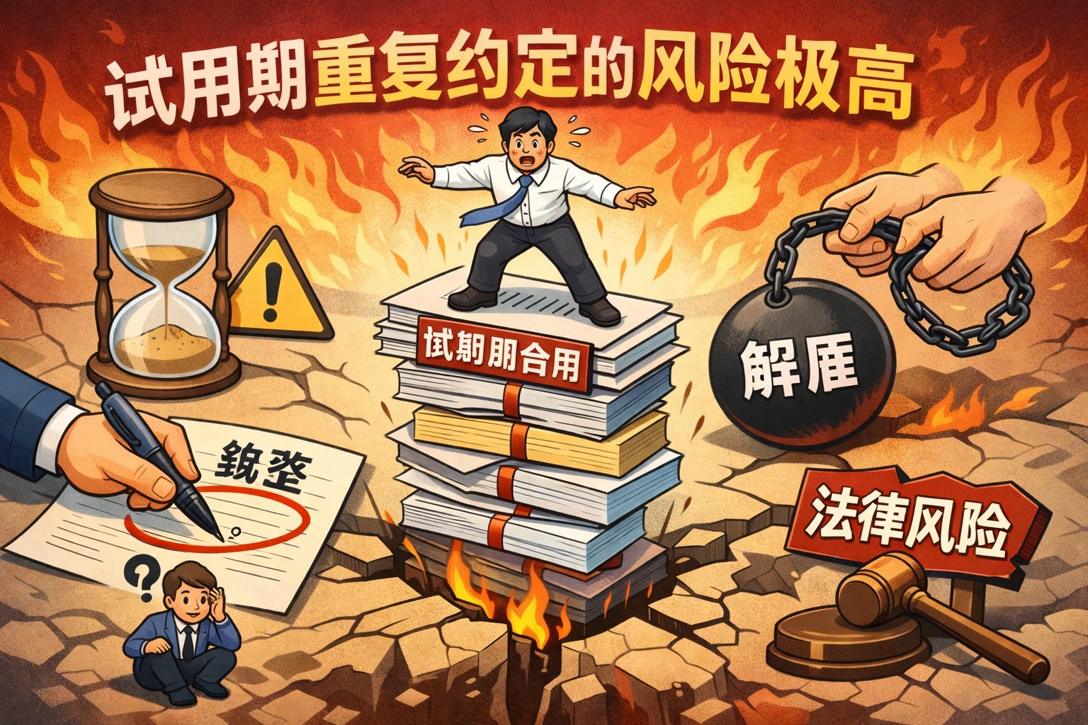 试用期重复约定的风险极高