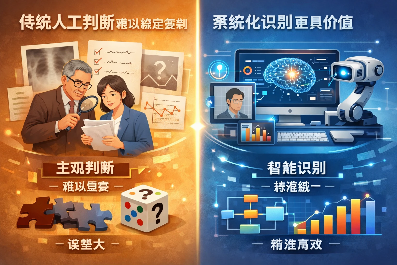 传统人工判断难以稳定复制，系统化识别更具价值